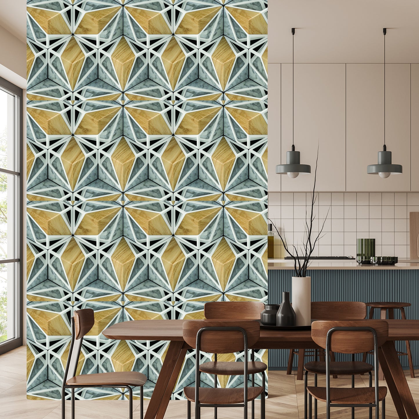 Wallpaper 3D Wood Marble