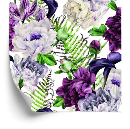 Wallpaper Floral Pattern Peony Watercolor