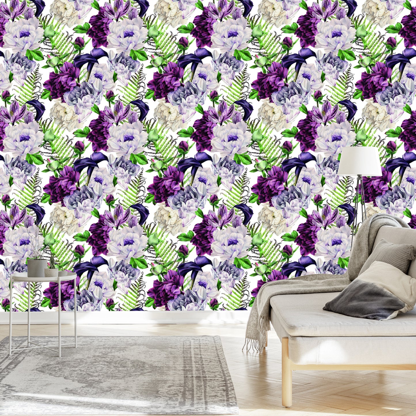 Wallpaper Floral Pattern Peony Watercolor