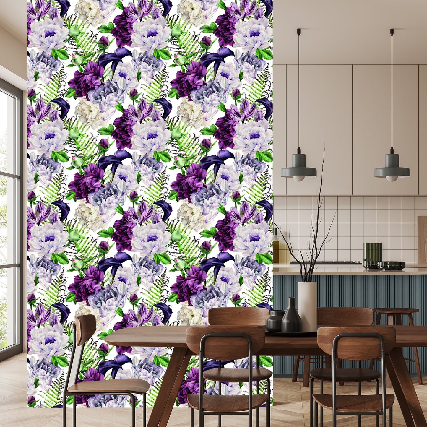 Wallpaper Floral Pattern Peony Watercolor