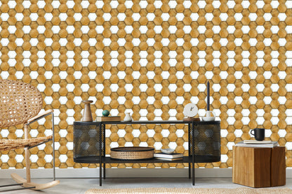 Wallpaper 3D Wood Mosaic