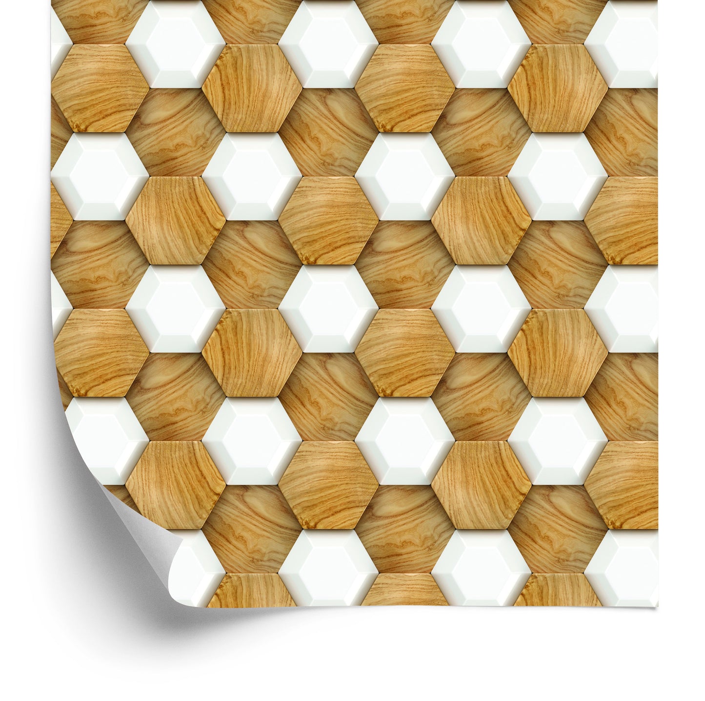 Wallpaper 3D Wood Mosaic
