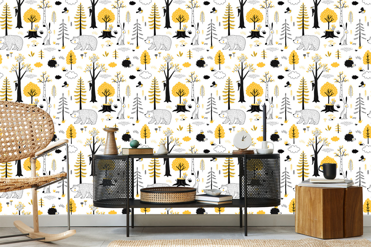 Wallpaper Hedgehog, Bear And Rabbit