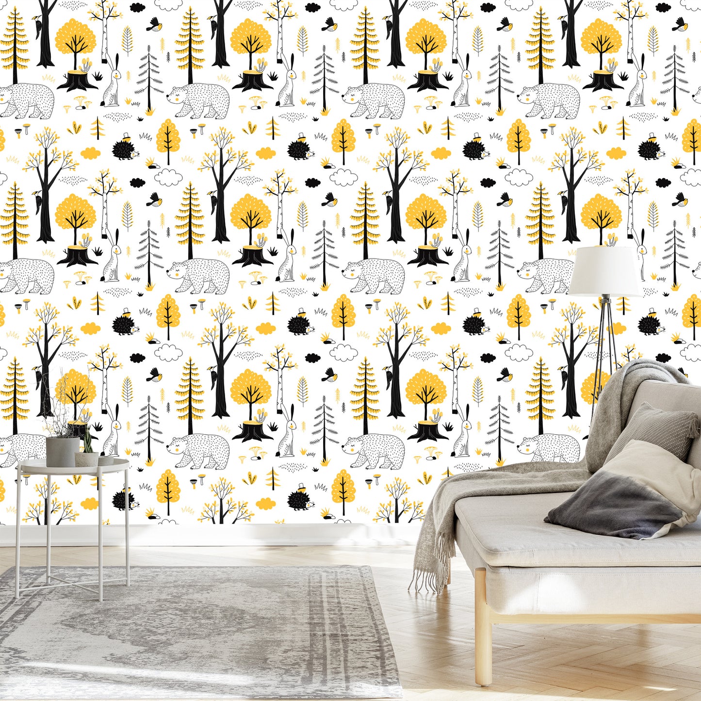 Wallpaper Hedgehog, Bear And Rabbit