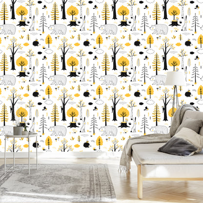 Wallpaper Hedgehog, Bear And Rabbit