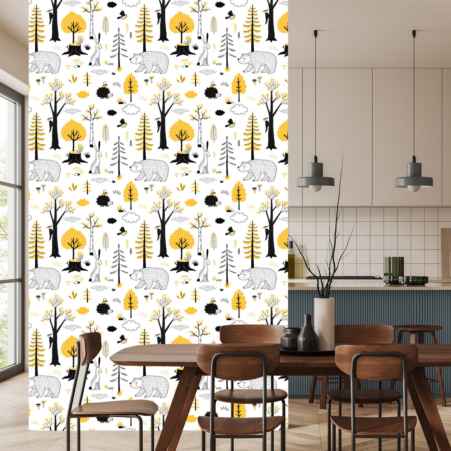 Wallpaper Hedgehog, Bear And Rabbit