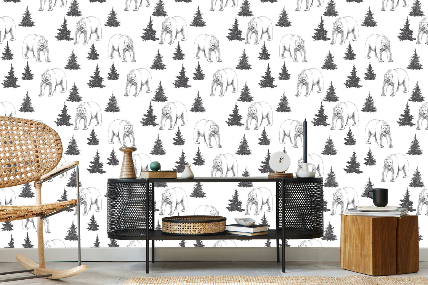 Wallpaper Bears And Trees