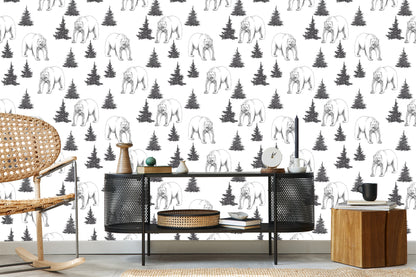 Wallpaper Bears And Trees