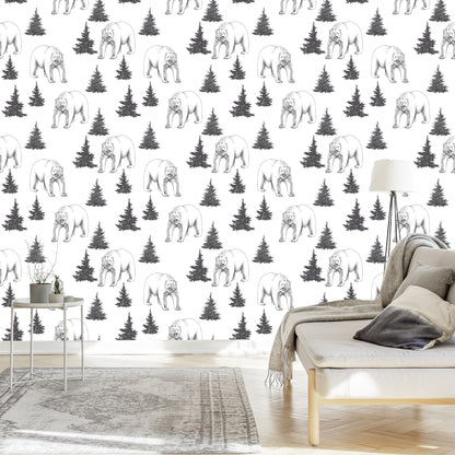Wallpaper Bears And Trees