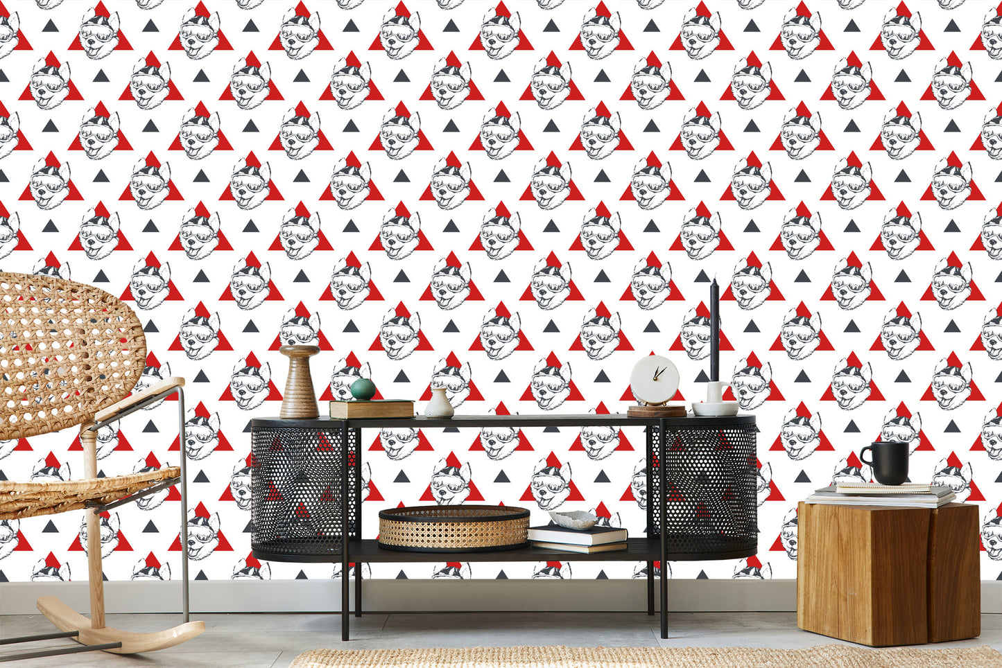 Wallpaper Dogs And Triangles