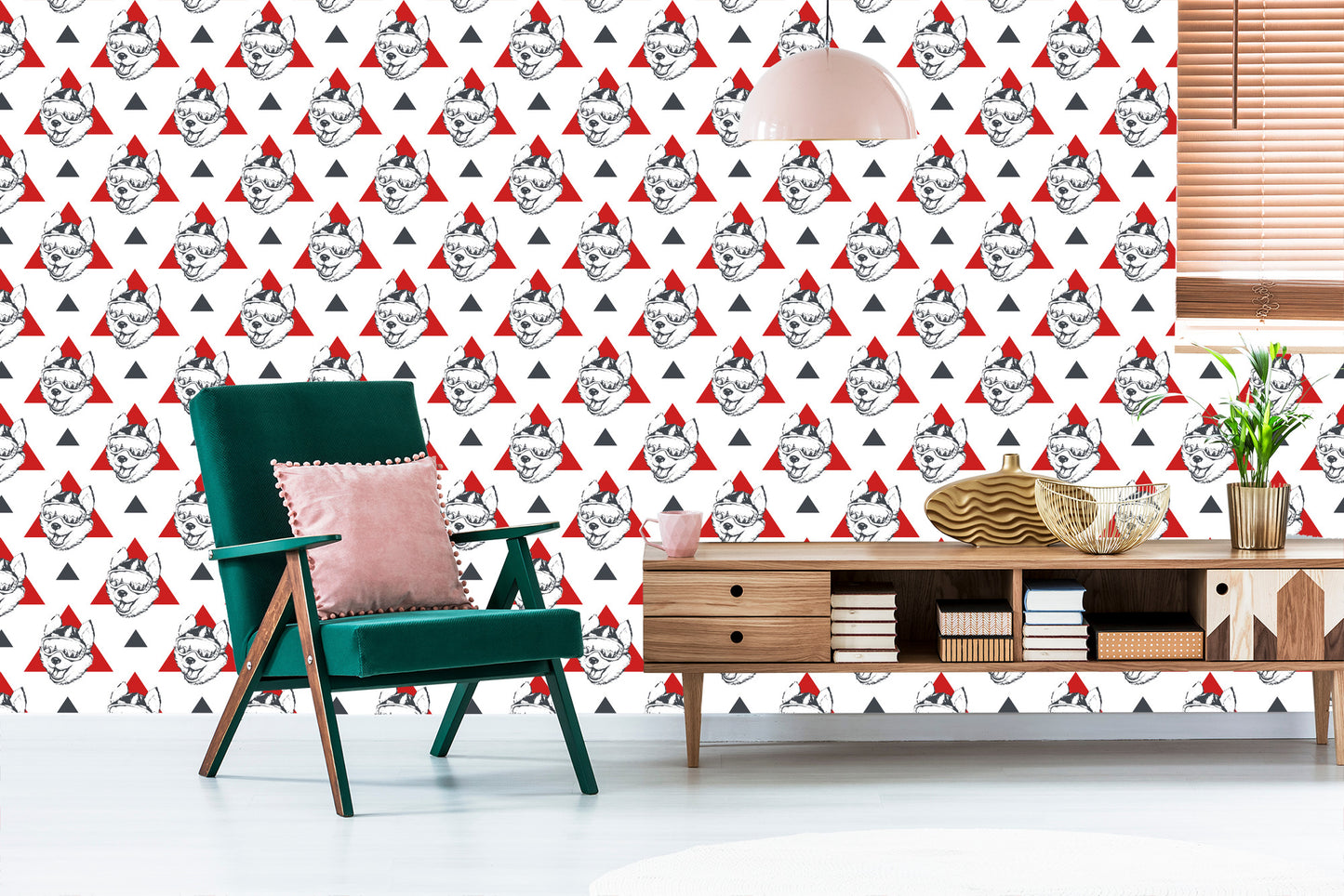 Wallpaper Dogs And Triangles