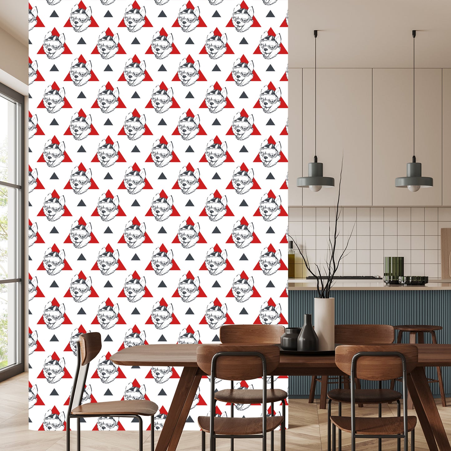Wallpaper Dogs And Triangles