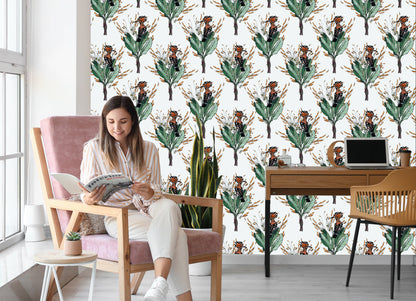 Wallpaper Painted Hoopoes
