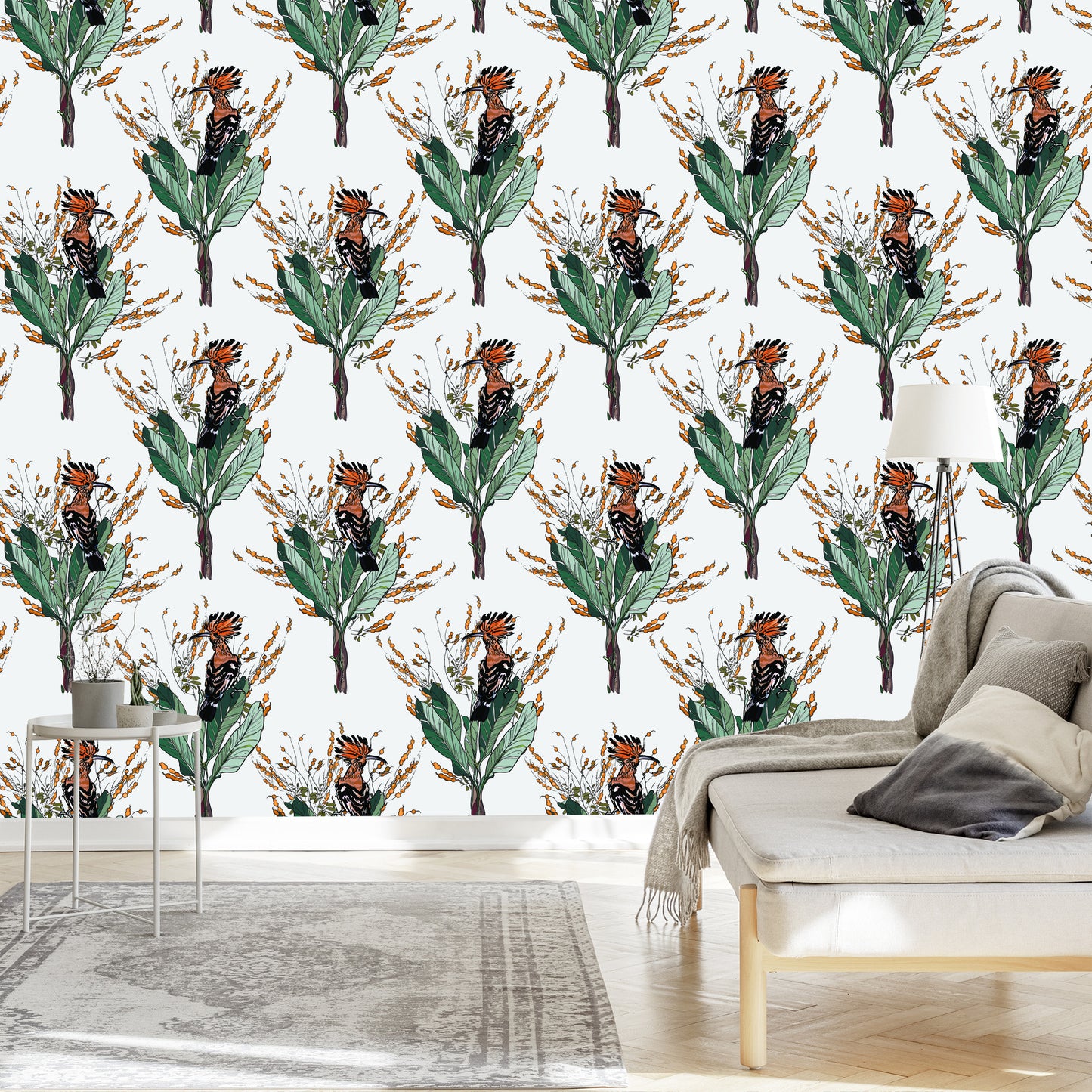 Wallpaper Painted Hoopoes