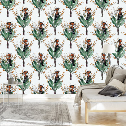 Wallpaper Painted Hoopoes