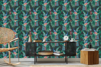 Wallpaper Colorful Peacocks