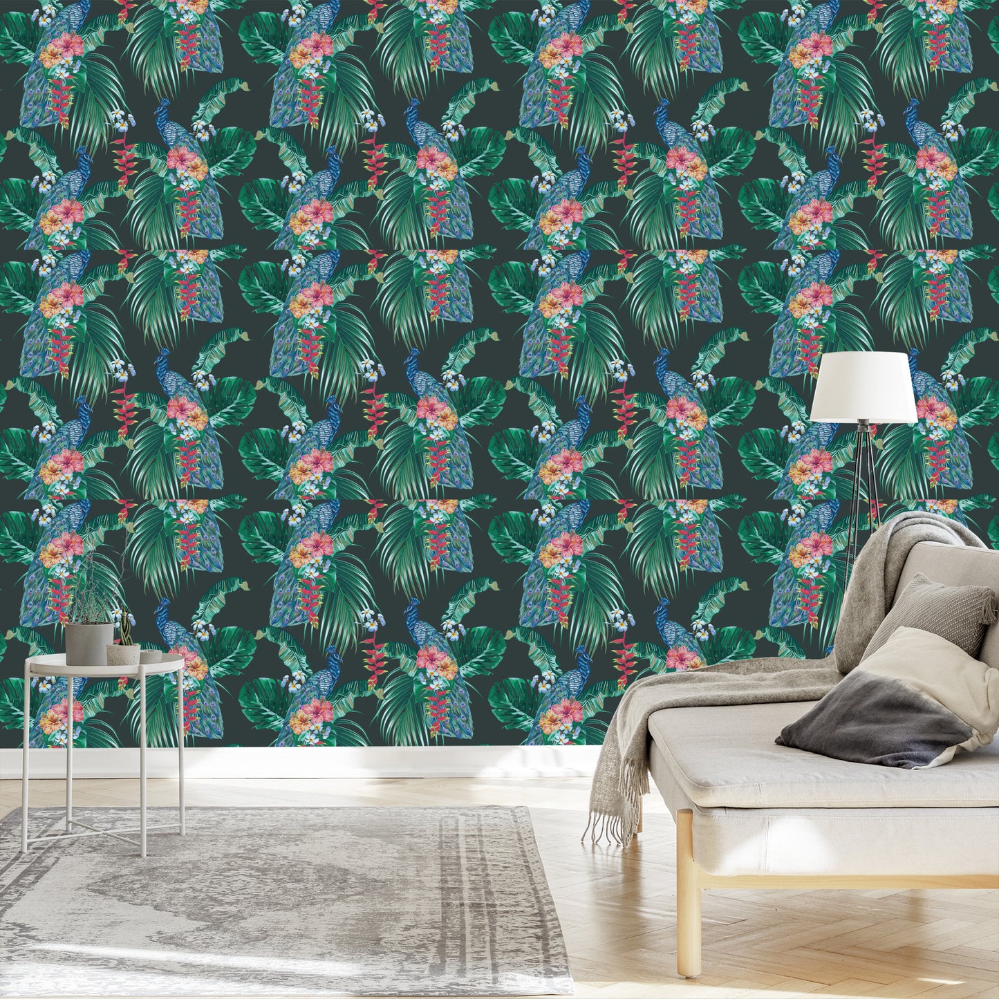 Wallpaper Colorful Peacocks