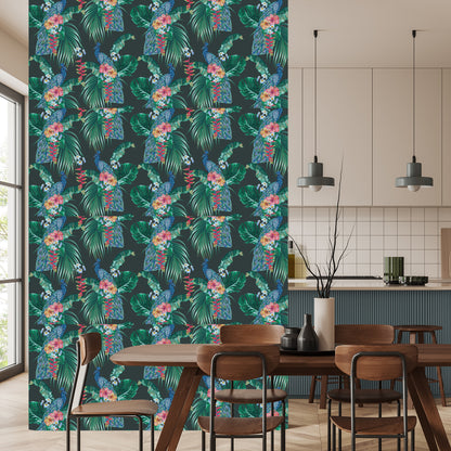 Wallpaper Colorful Peacocks