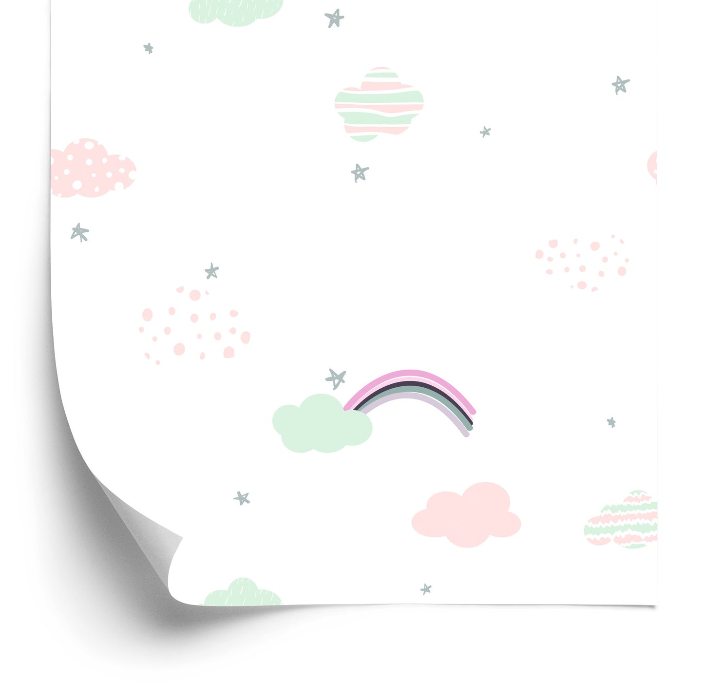 Wallpaper Asterisks, Rainbows And Clouds