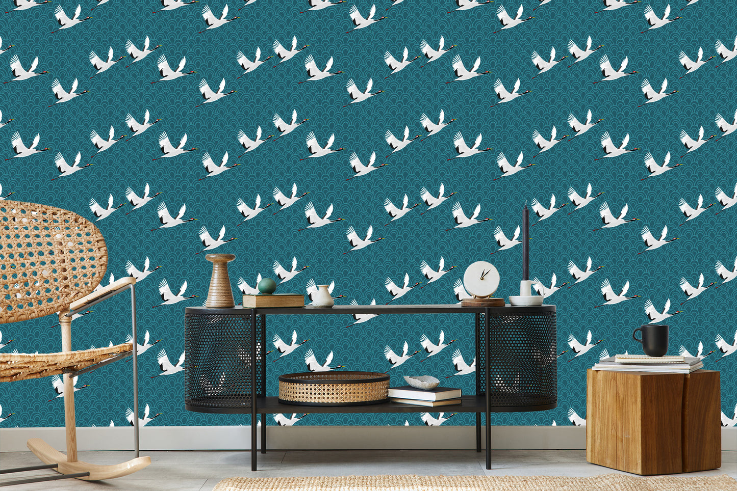 Wallpaper Flying Cranes