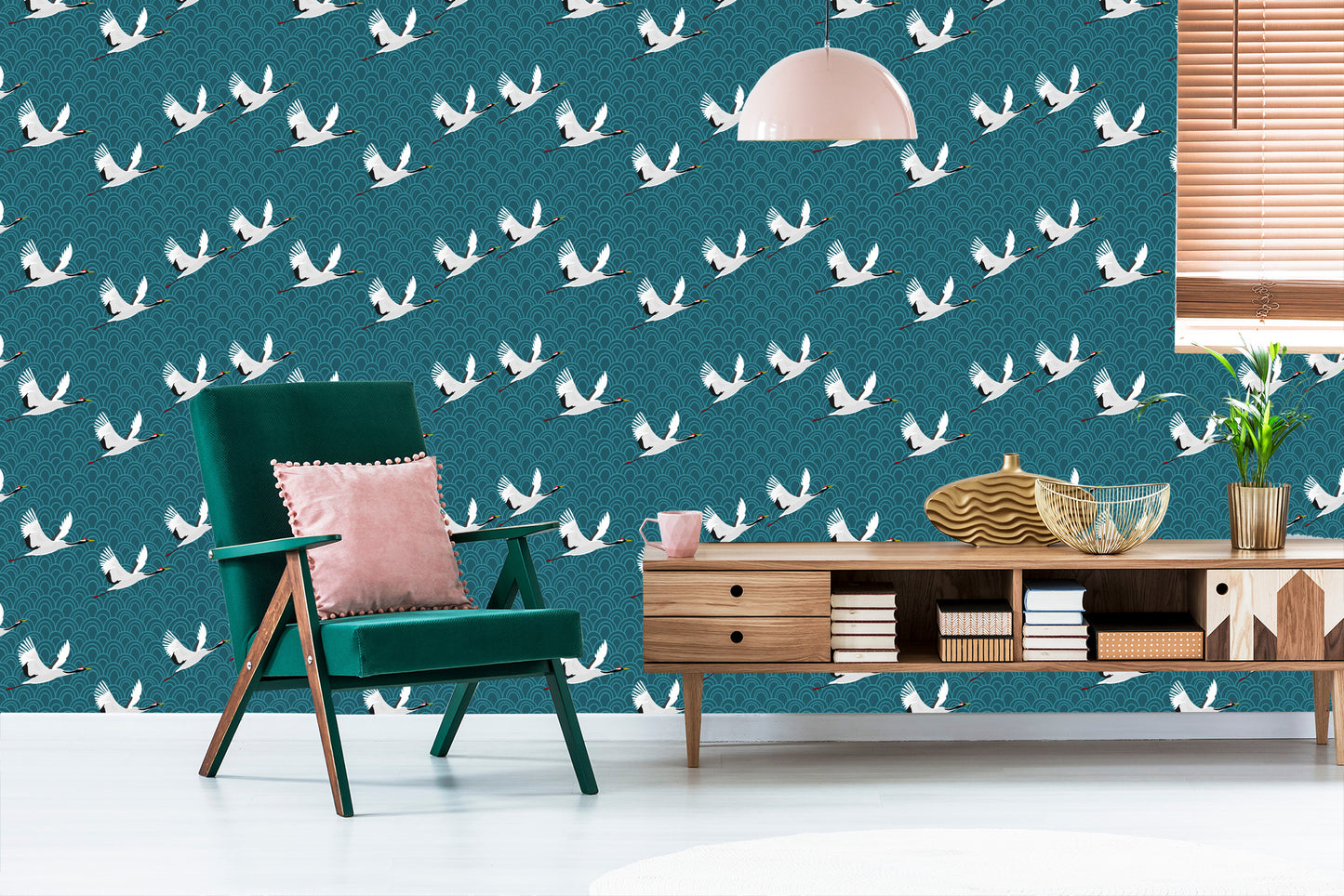 Wallpaper Flying Cranes