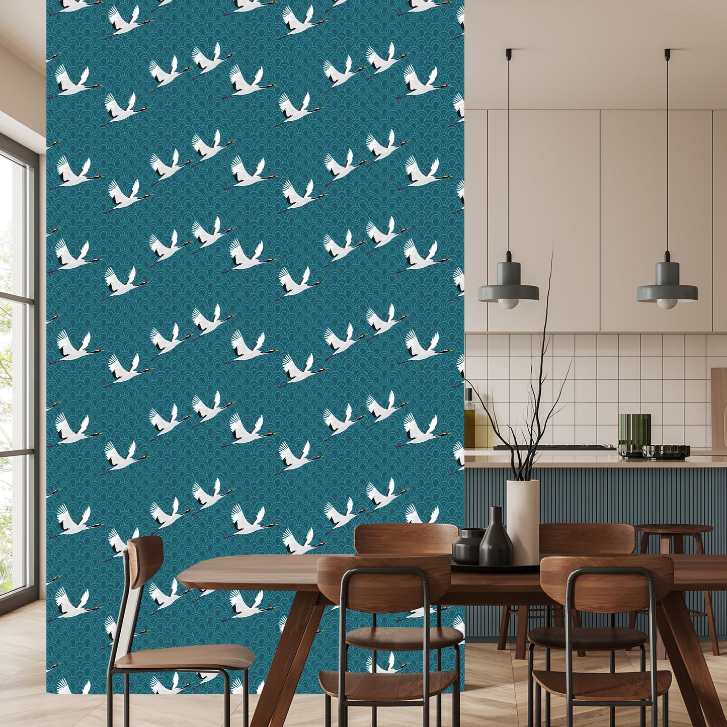 Wallpaper Flying Cranes