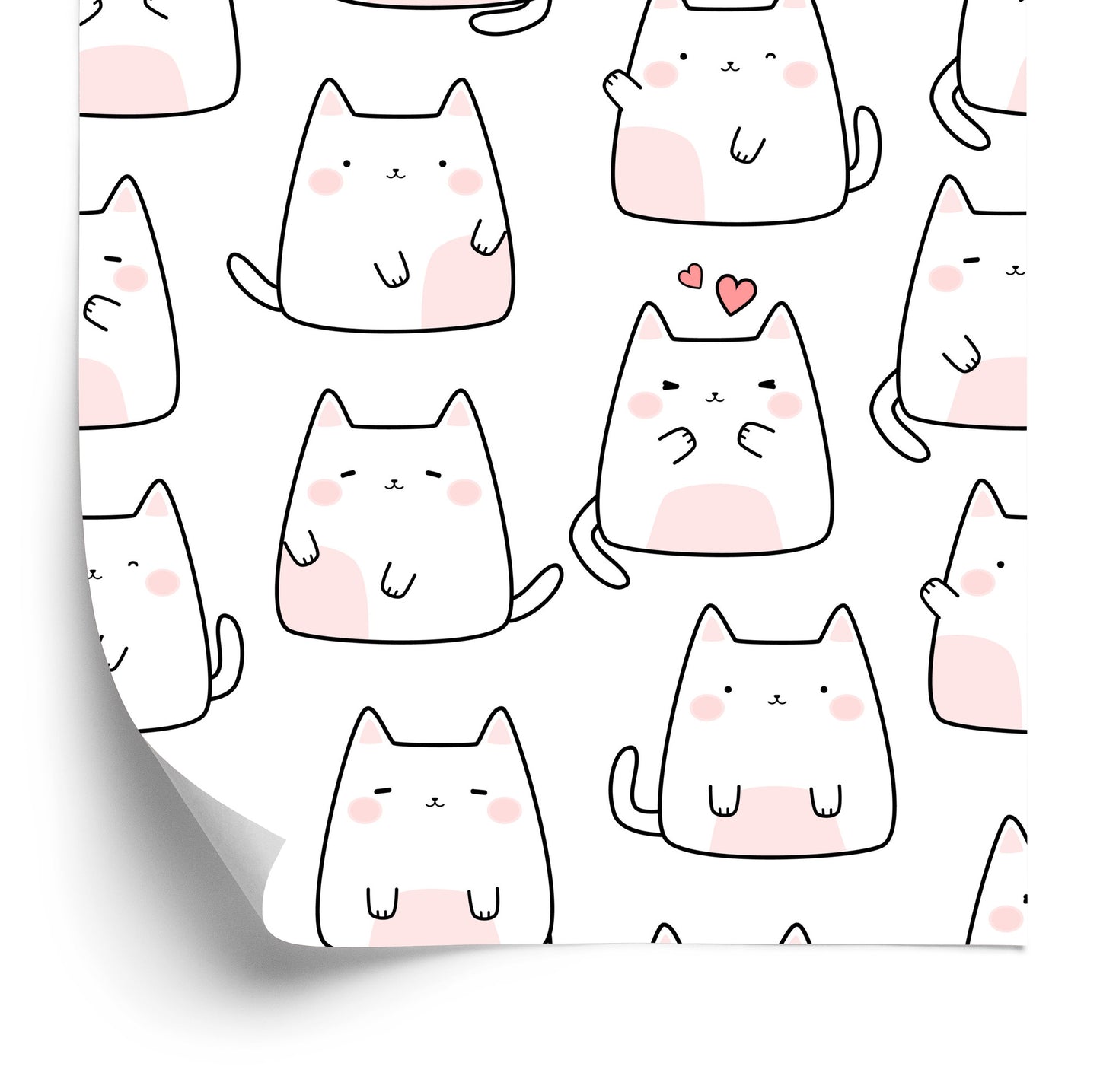 Wallpaper Cats And Hearts