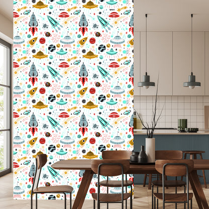 Wallpaper Stars, Spaceships, Nursery