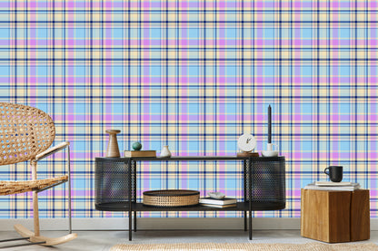 Wallpaper Colorful, Modern, Checked Pattern