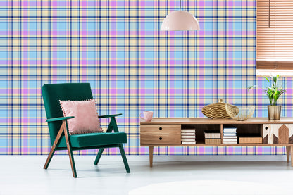 Wallpaper Colorful, Modern, Checked Pattern