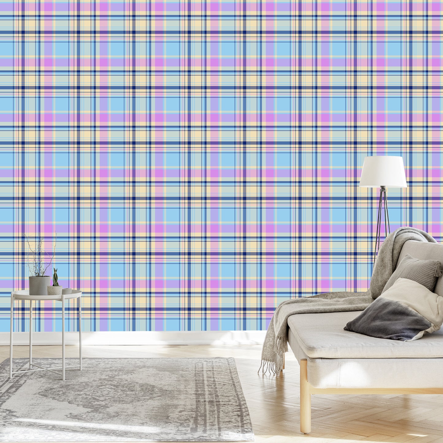 Wallpaper Colorful, Modern, Checked Pattern