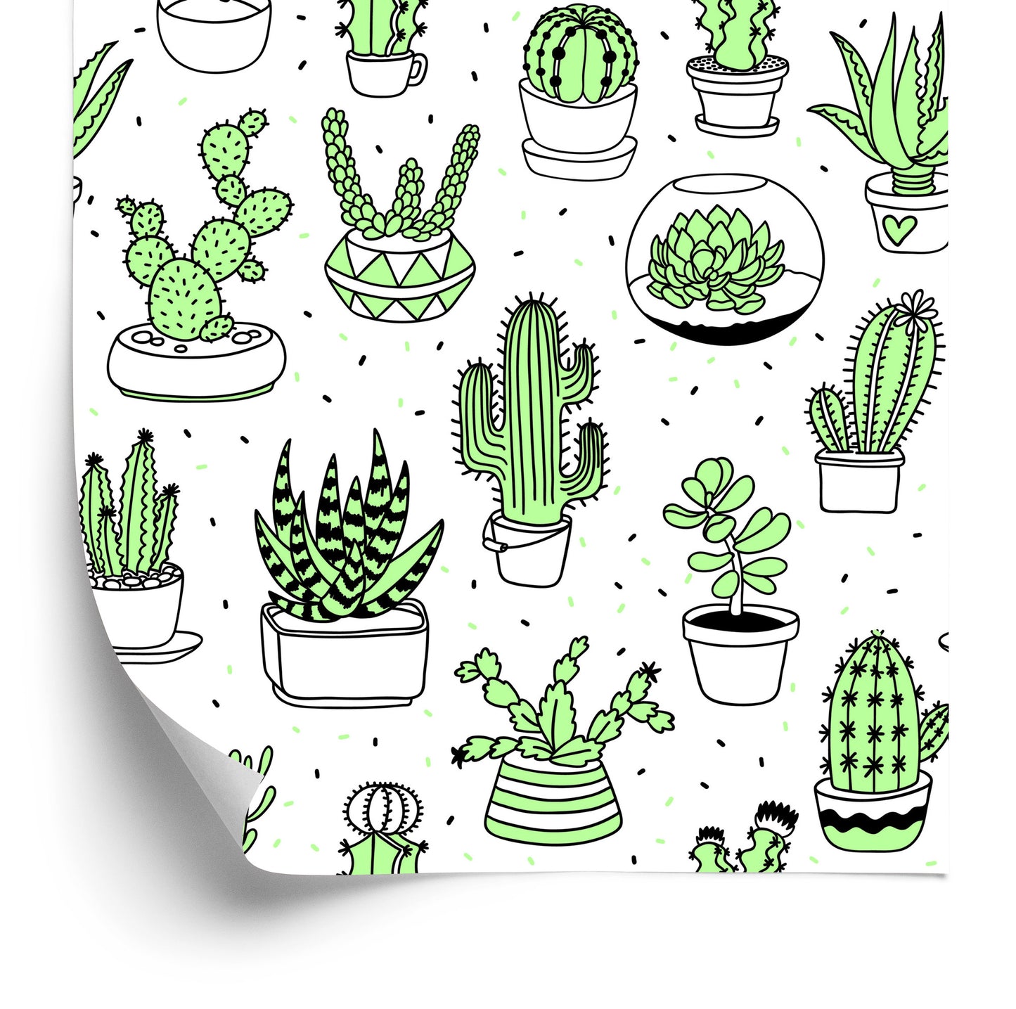 Wallpaper Cacti In Scandinavian Style