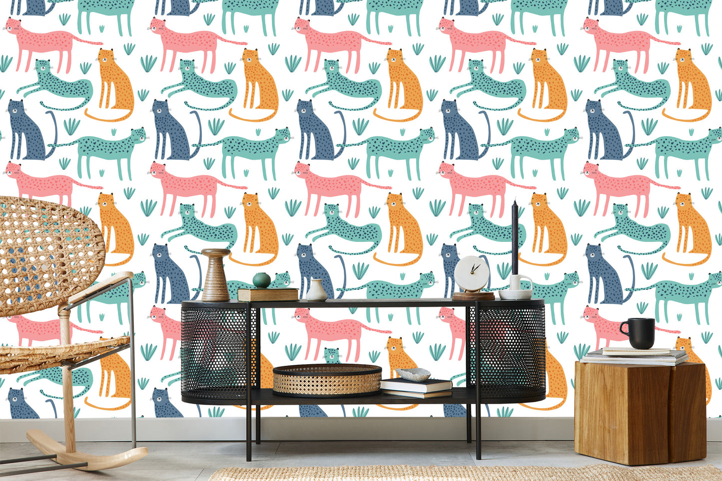 Wallpaper Wild Animas In Scandinavian Style