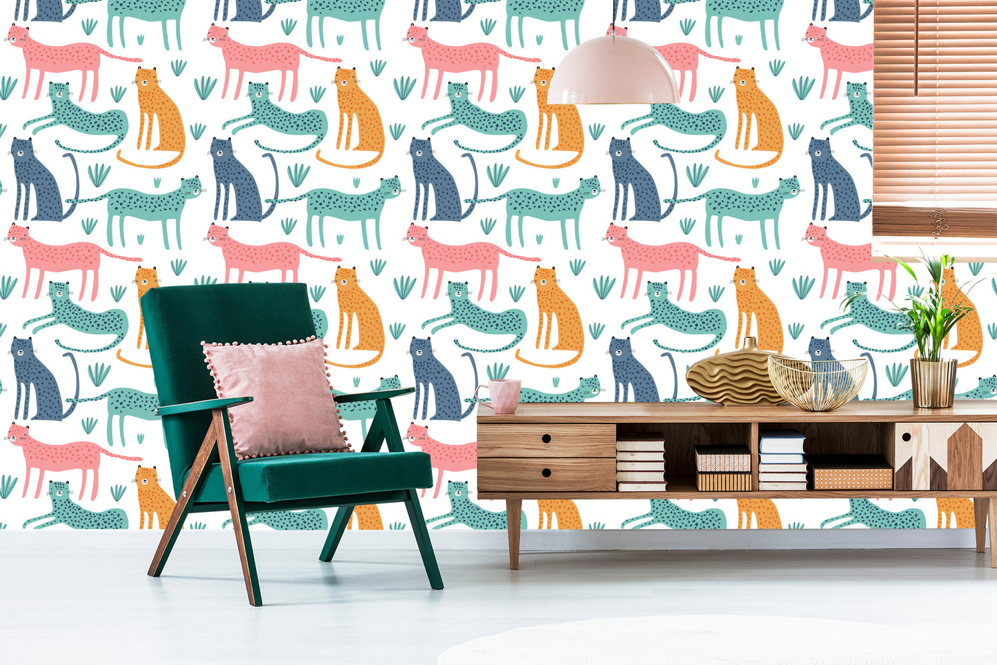 Wallpaper Wild Animas In Scandinavian Style