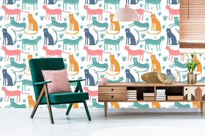 Wallpaper Wild Animas In Scandinavian Style