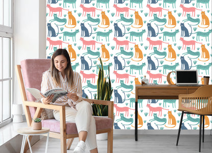 Wallpaper Wild Animas In Scandinavian Style