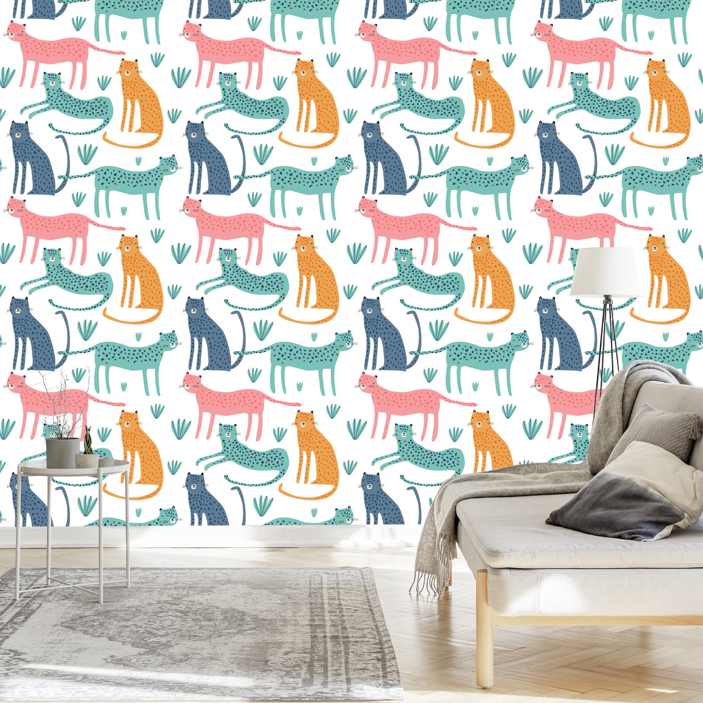 Wallpaper Wild Animas In Scandinavian Style