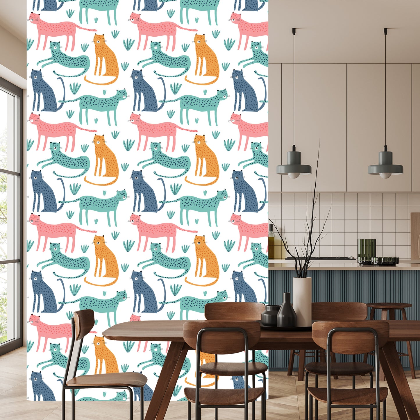 Wallpaper Wild Animas In Scandinavian Style