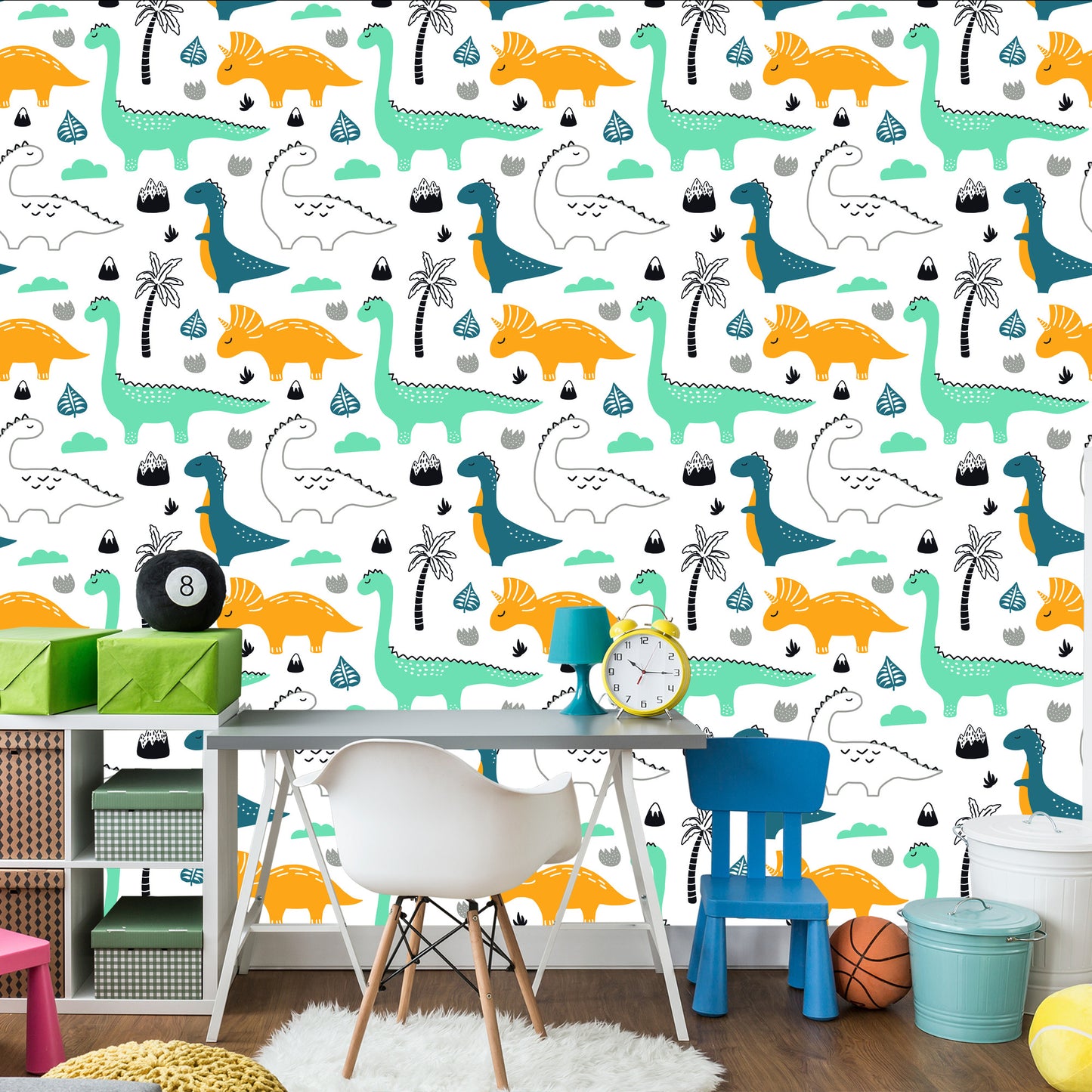 Wallpaper Dinosaurs, Leaves, Mountains