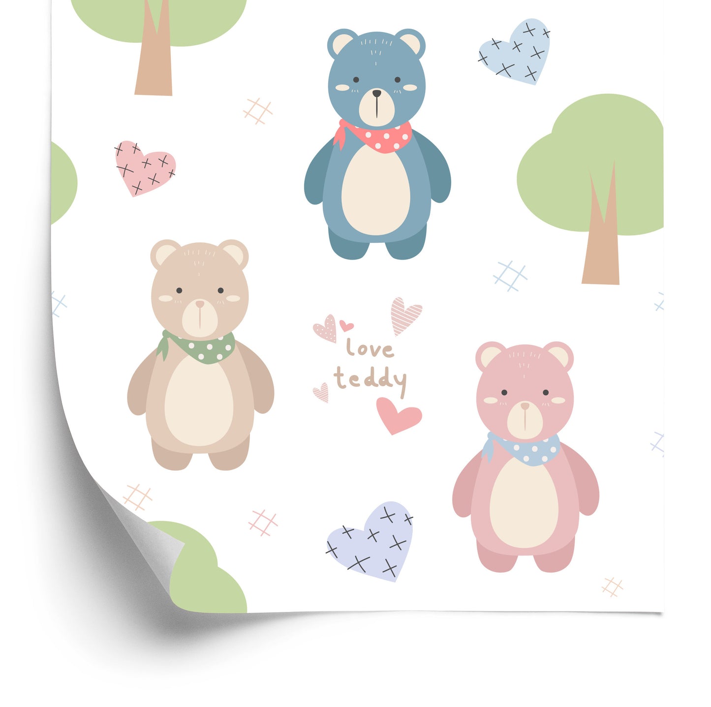 Wallpaper Bears On White Background