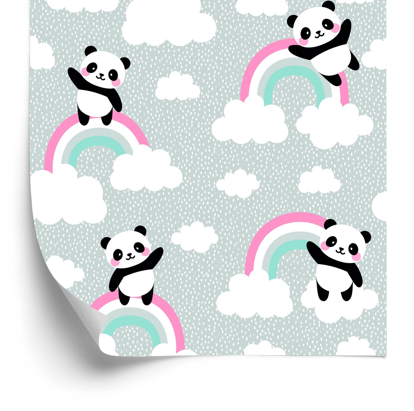 Wallpaper Pandas In The Clouds