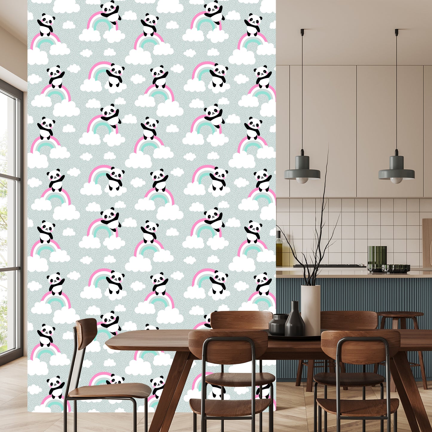 Wallpaper Pandas In The Clouds