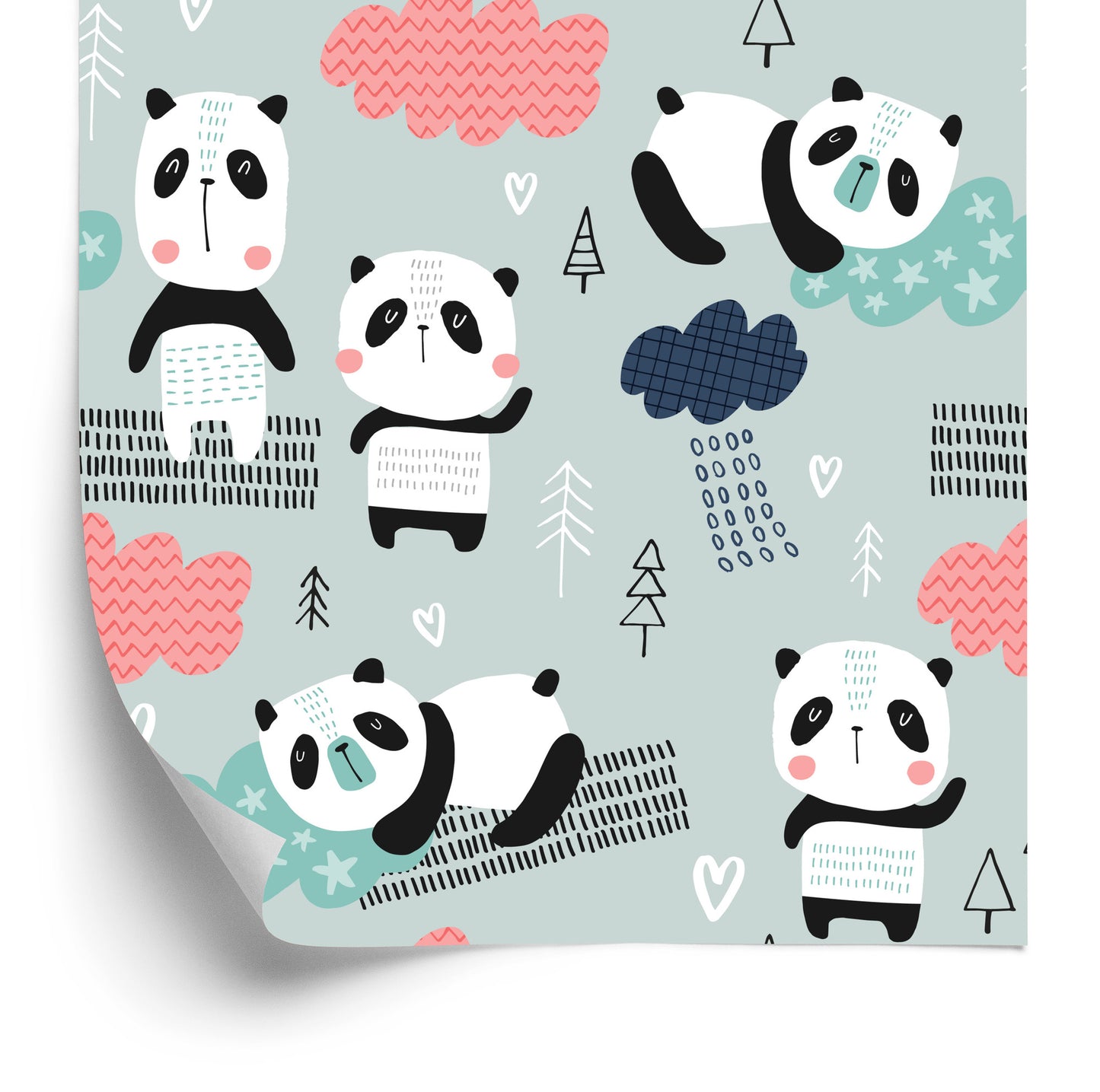 Wallpaper Pandas Among The Clouds