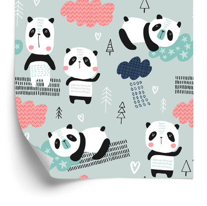 Wallpaper Pandas Among The Clouds