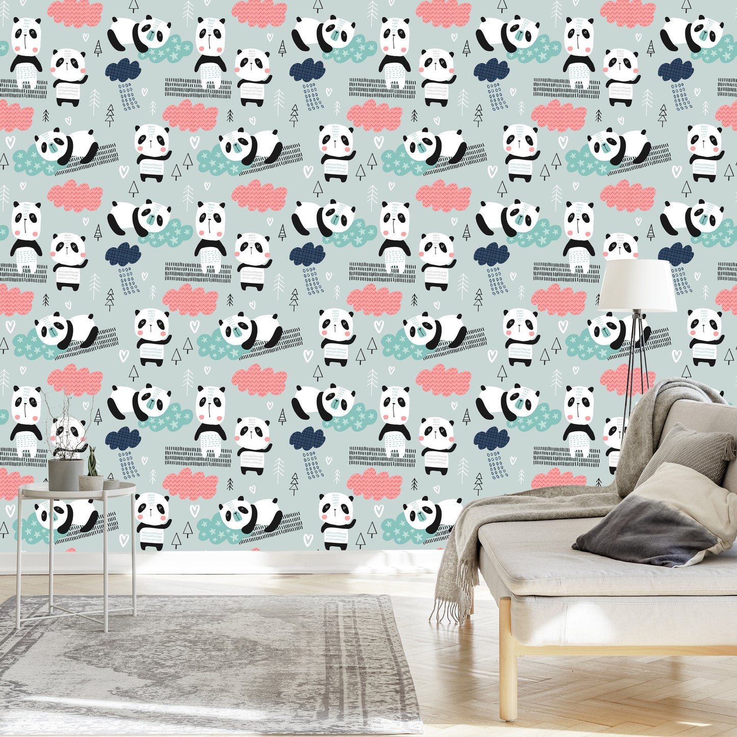 Wallpaper Pandas Among The Clouds