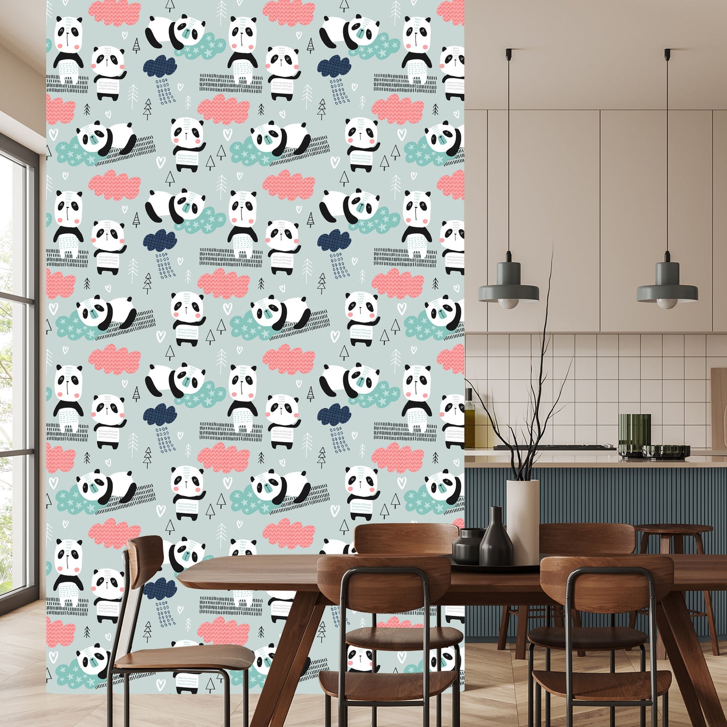Wallpaper Pandas Among The Clouds