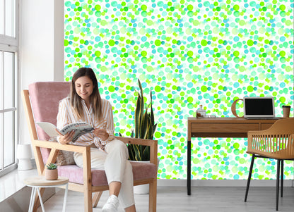 Wallpaper Watercolor Green Circles