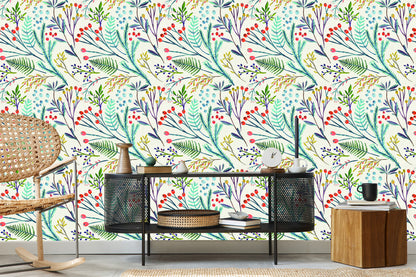 Wallpaper Plants In Retro Style