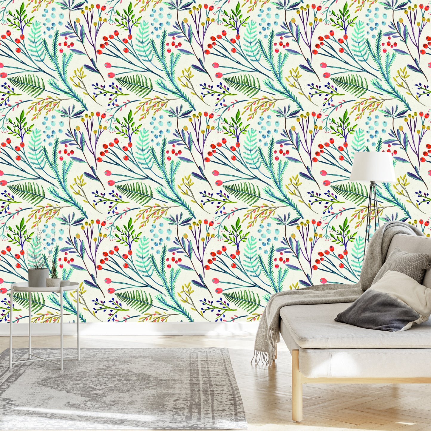 Wallpaper Plants In Retro Style