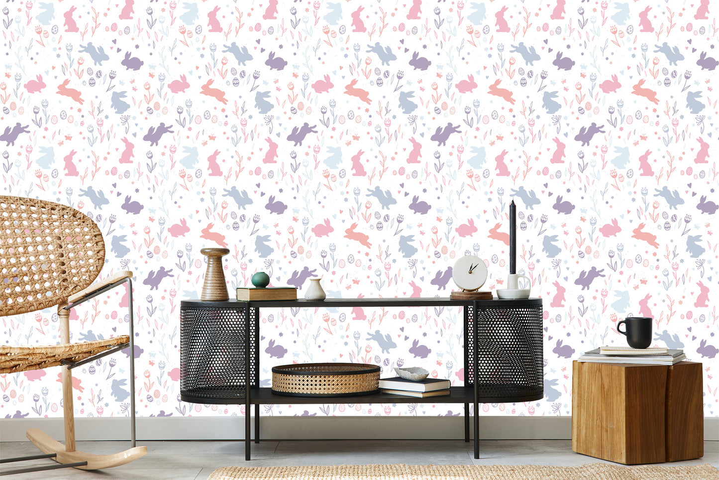 Wallpaper Rabbits And Butterflies